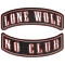 Lone Wolf No Club 2 Piece Biker Back Patch Set