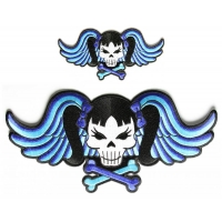 Blue Skull Patch Small And Large Girly Patch
