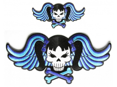 Blue Skull Patch Small And Large Girly Patch