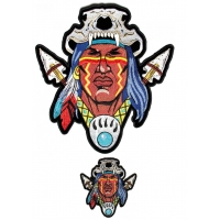 Embroidered Native American Indian 2 Piece Patch Set