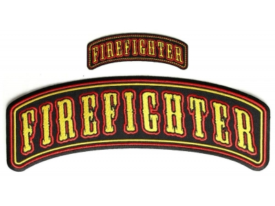 Firefighter Patches Small And Large Back Rocker Patch Set