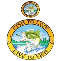 Fishermen's 2 Piece Patch Set Fish To Live, Live To Fish