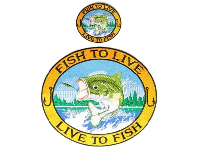 Fishermen's 2 Piece Patch Set Fish To Live, Live To Fish