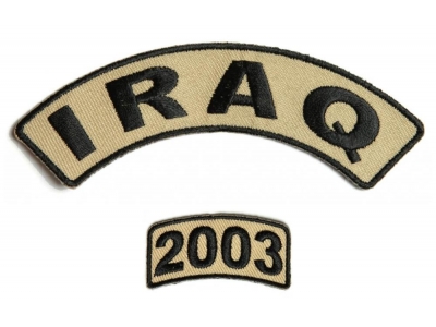 Iraq 2003 Rocker Patch Set 2 Pieces | US Iraq War Military Veteran Patches