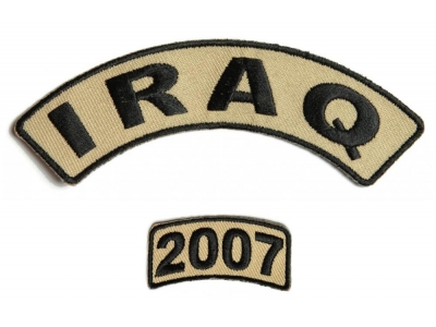 Iraq 2007 Rocker Patch Set 2 Pieces | US Iraq War Military Veteran Patches