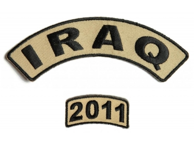 Iraq 2011 Rocker Patch Set 2 Pieces | US Iraq War Military Veteran Patches