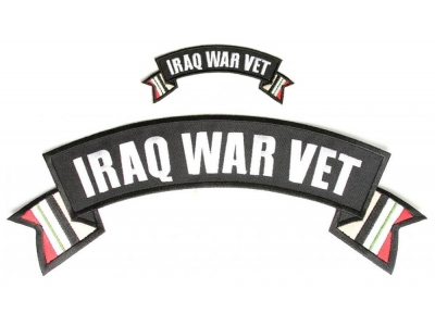 Iraq War Vet Patches Small And Large 2 Piece Rocker Patch Set