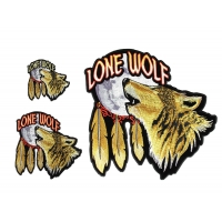 Lone Wolf With Moon 3 Piece Patch Set