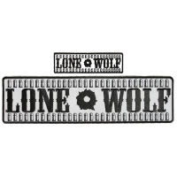 Lone Wolf Patches With Bullets Large Reflective And Small Black White