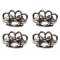 4 Pack Of Silver Finished Brass Knuckles Pin For Clothing