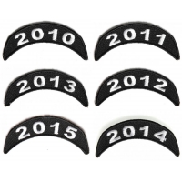 2010-2015 Year Patches Embroidered Black And White Small Stackable Top Rockers