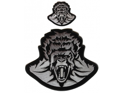 Scary Gorilla Ape 2 Piece Patch Set