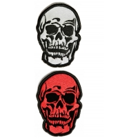 Skull Patches Red And Reflective 2 Skulls