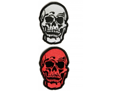 Skull Patches Red And Reflective 2 Skulls