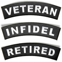 VETERAN INFIDEL RETIRED Rocker Inserts For Flag Rocker Patches