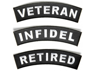 VETERAN INFIDEL RETIRED Rocker Inserts For Flag Rocker Patches