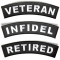 VETERAN INFIDEL RETIRED Rocker Inserts For Flag Rocker Patches