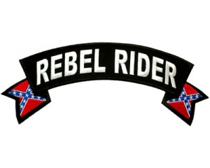 Rebel Rider Rocker With Flags Patch