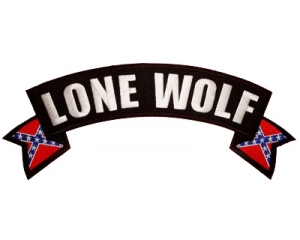 Lone Wolf Rebel Flag Rocker Patch