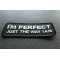 I'm Perfect Just The Way I Am Patch I'm Perfect Just The Way I Am Funny Iron on Patch diagonal view