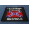 Try Burning This One Asshole Rebel Flag Patch diagonal view