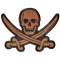 Pirate Sword Skull Patch