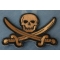 Pirate Sword Skull Patch | Embroidered Patches Pirate Sword Skull Patch diagonal view