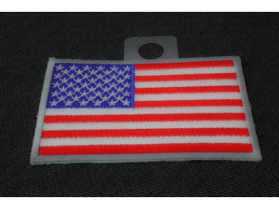 American Flag Patch Silver Border | Embroidered Patches