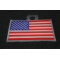American Flag Patch Silver Border | Embroidered Patches American Flag Patch Silver Border diagonal view