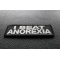 I Beat Anorexia Patch | Embroidered Patches I Beat Anorexia Funny Iron on Patch diagonal view