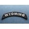 Wyoming Patch Wyoming Patch Iron on State Rocker diagonal view