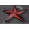 Red Black Star Patch | Embroidered Patches Red Black Star Novelty Iron on Patch diagonal view