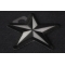 Black White Nautical Star Iron on Novelty Patch diagonal view