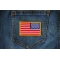 Reversed American Flag Patch shown on jeans