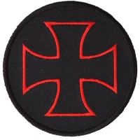 Iron Cross Patch Red Black