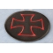 Iron Cross Patch Red Black Iron Cross Novelty Patch Red Black diagonal view