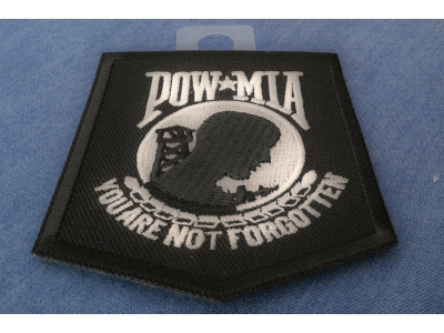 POW MIA Patch Black White | US Military Veteran Patches