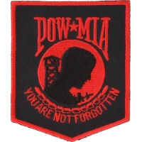 POW MIA Patch Black Red | US Military Veteran Patches