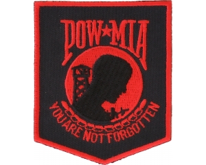 POW MIA Patch Black Red | US Military Veteran Patches