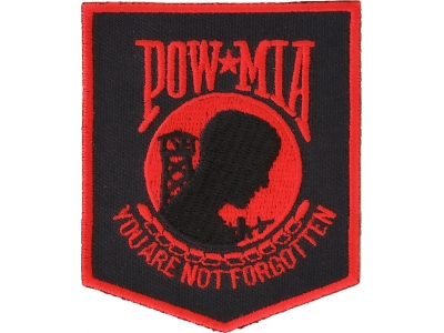 POW MIA Patch Black Red | US Military Veteran Patches