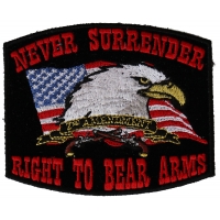 Never Surrender Black 2nd Amendment Patch | US Military Veteran Patches