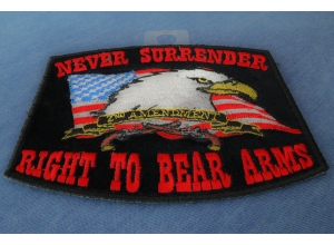 Never Surrender Black 2nd Amendment Patch | US Military Veteran Patches