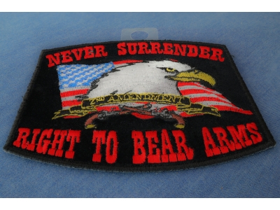 Never Surrender Black 2nd Amendment Patch | US Military Veteran Patches