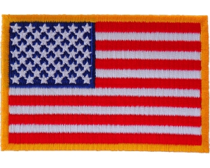 Us Flag Patch Small Yellow Border 3 Inch | Embroidered Patches