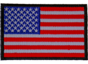 US Flag Black Border Patch 3 Inch | Embroidered Patches