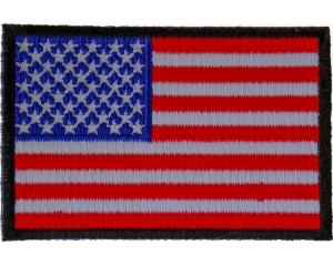 US Flag Black Border Patch 3 Inch | Embroidered Patches