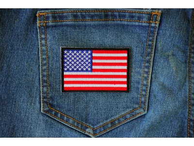 US Flag Black Border Patch 3 Inch | Embroidered Patches US Flag Black Border Patch 3 Inch | Embroidered Patches