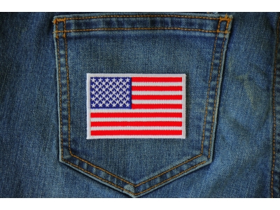 Us Flag White Border Patch | Embroidered Patches Us Flag White Border Patch | Embroidered Patches