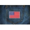 US Flag White Border Patch shown on jeans
