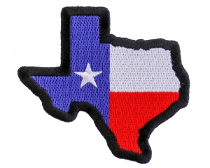 Texas Map Texas Flag Black Border Patch | Embroidered Patches